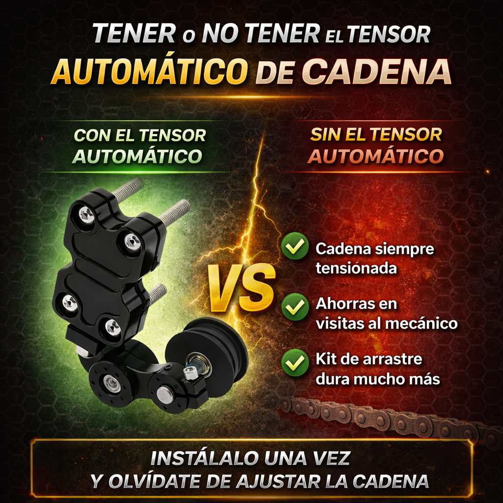 Tensor de Cadena para Motocicleta: Cuida la vida útil de tu kit de arrastre
